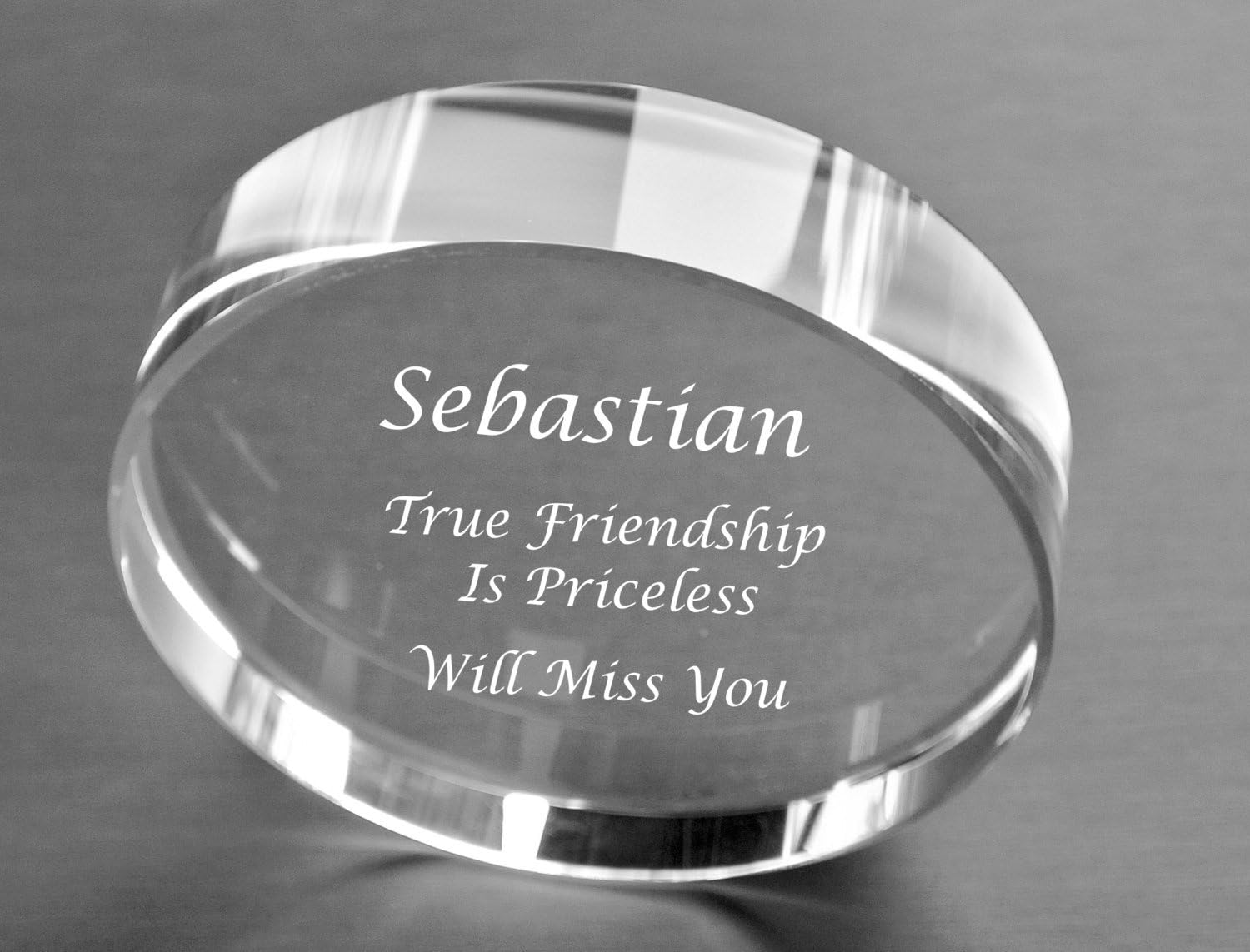Personalized Circle Crystal Paperweight Engraved Free by A & L Engraving Amazon.ca Office Products