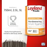 Leyland Trade Acrylic Eggshell Paint Brilliant White 5 Litre Kitchen Bathroom view 5