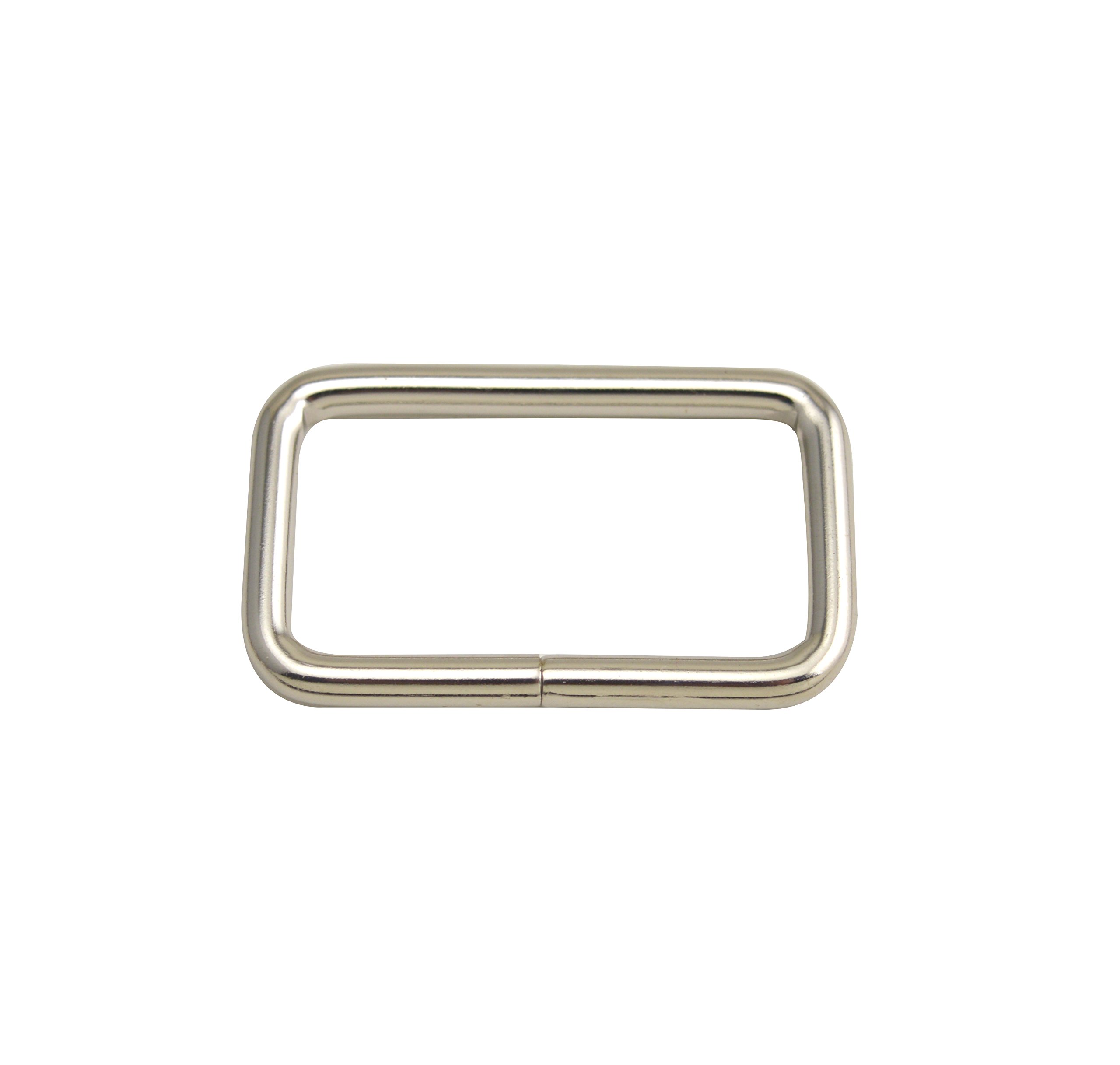 Wuuycoky 1.5" Inner Length Silvery Rectangle Rings Loop Ring No Welded for Strap Webbing Belts Buckle Pack of 10