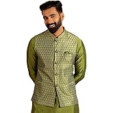 KISAH Men's Jacket - Traditional Indian Ethnic Wear for Men - Ideal for Weddings, Festivals & Celebrations