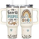365FURY Gigi Gifts For Grandma - Mothers Day Gifts For Gigi - Birthday Gift, Christmas Gift For Grandma From Grandkids, Grandchildren - 40Oz Insulated Tumbler Handle With Lid & Straw
