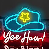 JanHune Cowboy Hat Neon Sign Cowboy Neon Lights