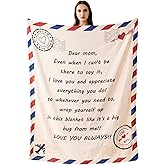 Battilo Throw Blankets Anniversary Birthday Gift for Mom from Daughter Son, Letter to My Mom Blanket, Super Soft Flannel Throw Blankets for Bed Couch, 50"x60"