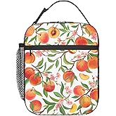 VANZEV Peach Lunch Box for Adults Kids Women Men Fruit Lunch Bag Cooler Tote Reusable Insulated Lunch Bag Container Gifts for Office Picnic Travel Work School