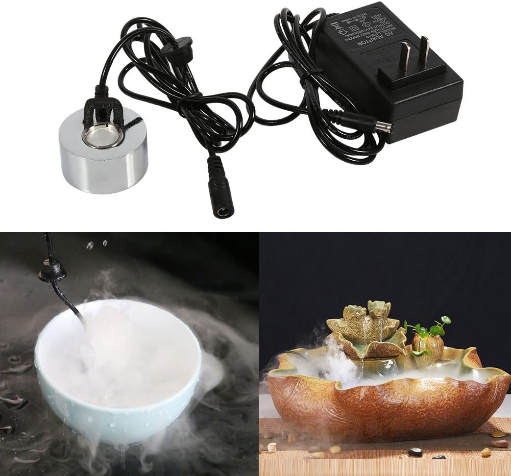 Liineparalle 24V Ultrasonic Mist Maker Fogger Water Fountain Pond Fog Machine Atomizer Atomizer Air Humidifier with Adapter (US Plug): Home & Kitchen