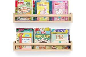 24 inch Nursery Book Shelves Set of 2, Wall Bookshelves for Kids， Perfect for Baby’s Room, Kitchen, Bedroom and Bathroom. (24