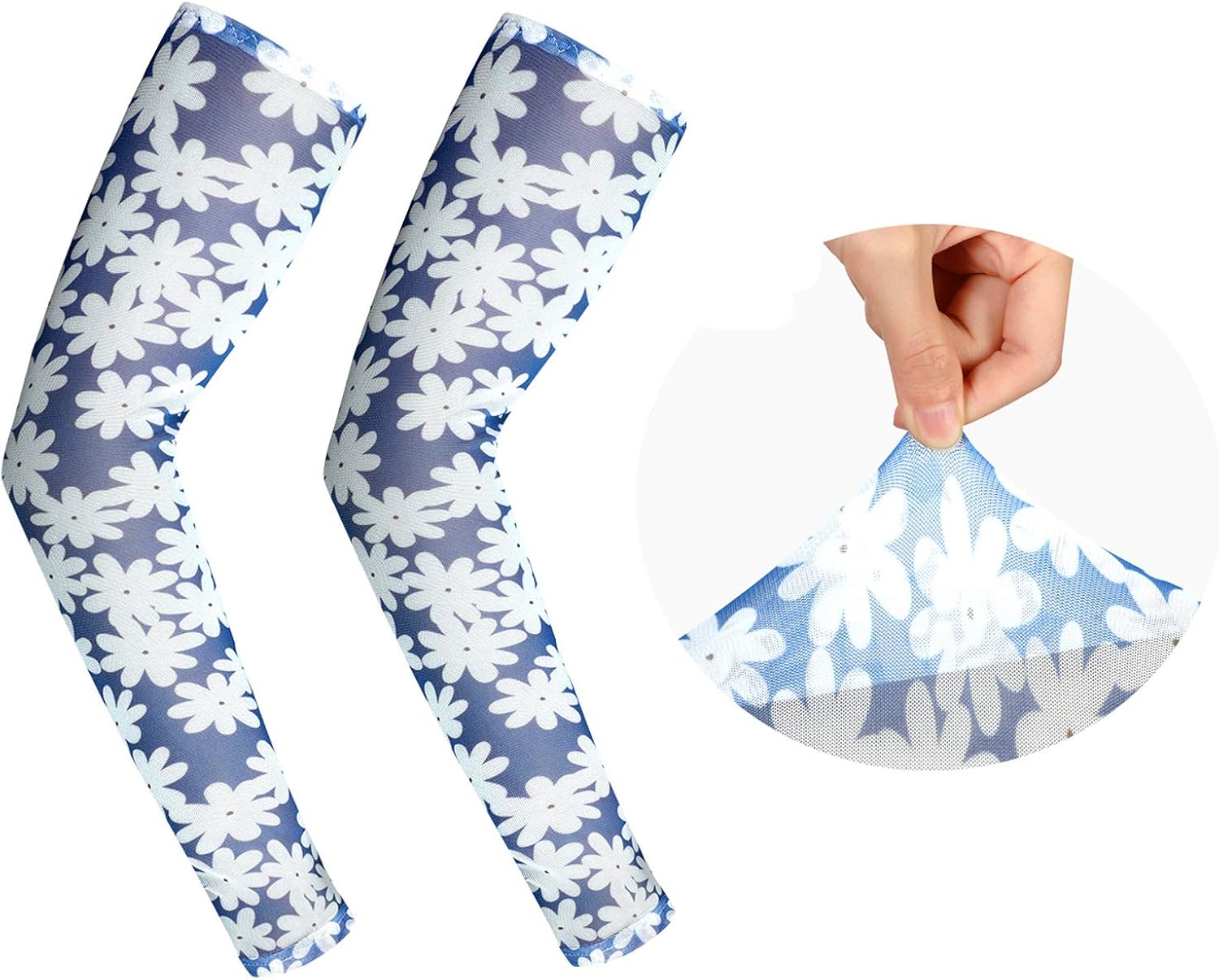6 Pairs Women Cooling Arm Sleeves Protection Sleeves Mesh Ice Silk Arm Sleeves : Clothing