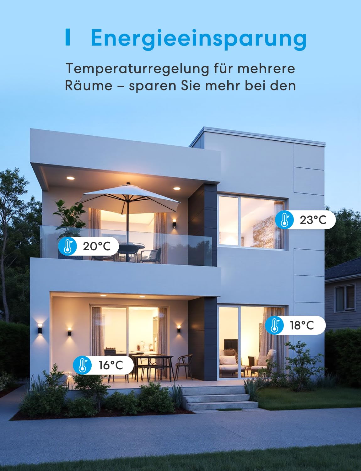 Meross Thermostat Matter Elektrische Heizungsthermostat WLAN Thermostat Heizung Smart Raumthermostat kompatibel mit Apple HomeKit, Home Assistant, Alexa und Google, Sprachsteuerung und Zeitplan 8