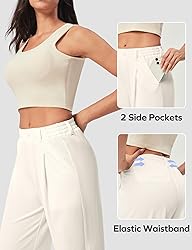 Ewedoos Wide Leg Pants Woman Stretchy Work Dress