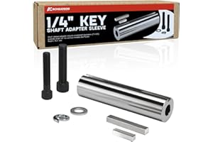 Achilioson Shaft Adapter Sleeve Extended 1 to 1 1/8 Inch 1/4" Key Adapter Compatible for Gas Engine Crank Shafts to Enlarge The Crank Diameter to Fit Pulleys, Gear Boxes Etc