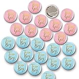 Gender Reveal Button Pins 50 Pcs, Team Boy Girl Button Pins Baby Shower Pink blue Button Pin for Baby Shower Party Favors Gen