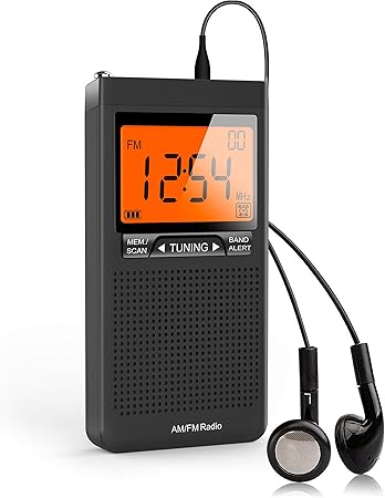 Amazon Am Fmポータブルラジオ 個人用ラジオ 優れた受信バッテリー付き 単4電池2本で作動 ステレオイヤホン付き 大型lcd画面 デジテール目覚まし時計 ラジオ ポータブルラジオ オンライン通販