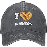 I Love Weiners Hotdogs Funny Baseball Caps for Man Black Sports Hat Gifts for Girlfriends Cool Hat