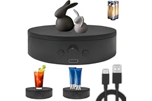 ComXim Rotating Display Stand Easy to Switch Direction, Spinning Platform Adjustable Speed, 360 Degree Motorized Photography Turntable Used for Product Display, Jewelry, Shoes Shooting, Lazy Susan(4.53" black)