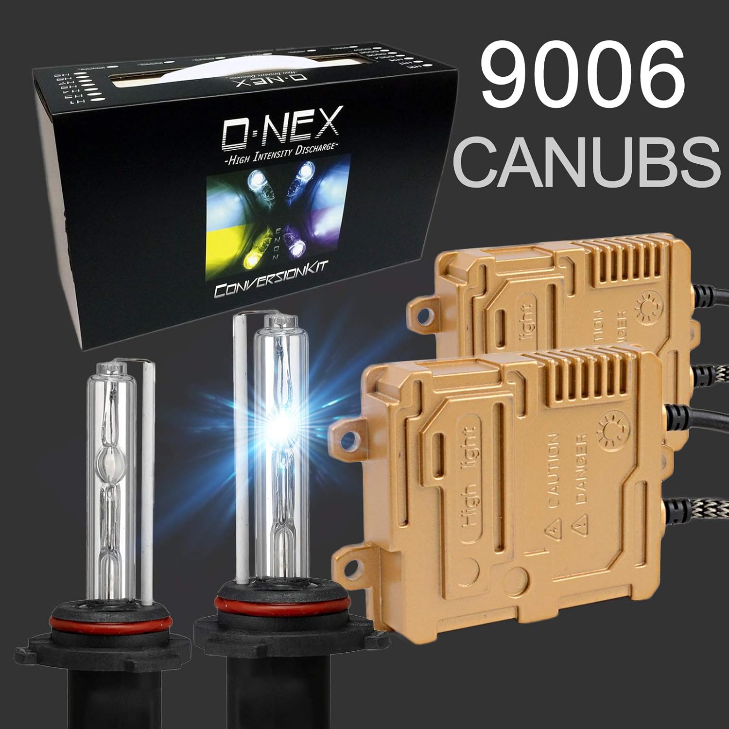 O-NEX HB4 9006 9012 Canbus 55W AC Xenon HID Lights Assembly with Slim Digital Ballast 8000K Iceberg Blue