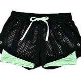 MU2M Women's Breathable Double-Layer Yoga Pants Running Shorts