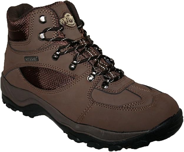 Mens lightweight leather waterproof boots walking hiking trekking (10