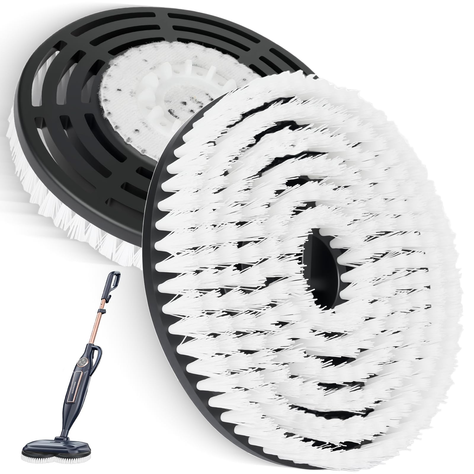 Photo 1 of 2 Pack Replacement Brush Heads for Shark Steam Mop S7000/S7001/S8201 Series, Deep Cleaning for Tiles Hardwood Floor (White)