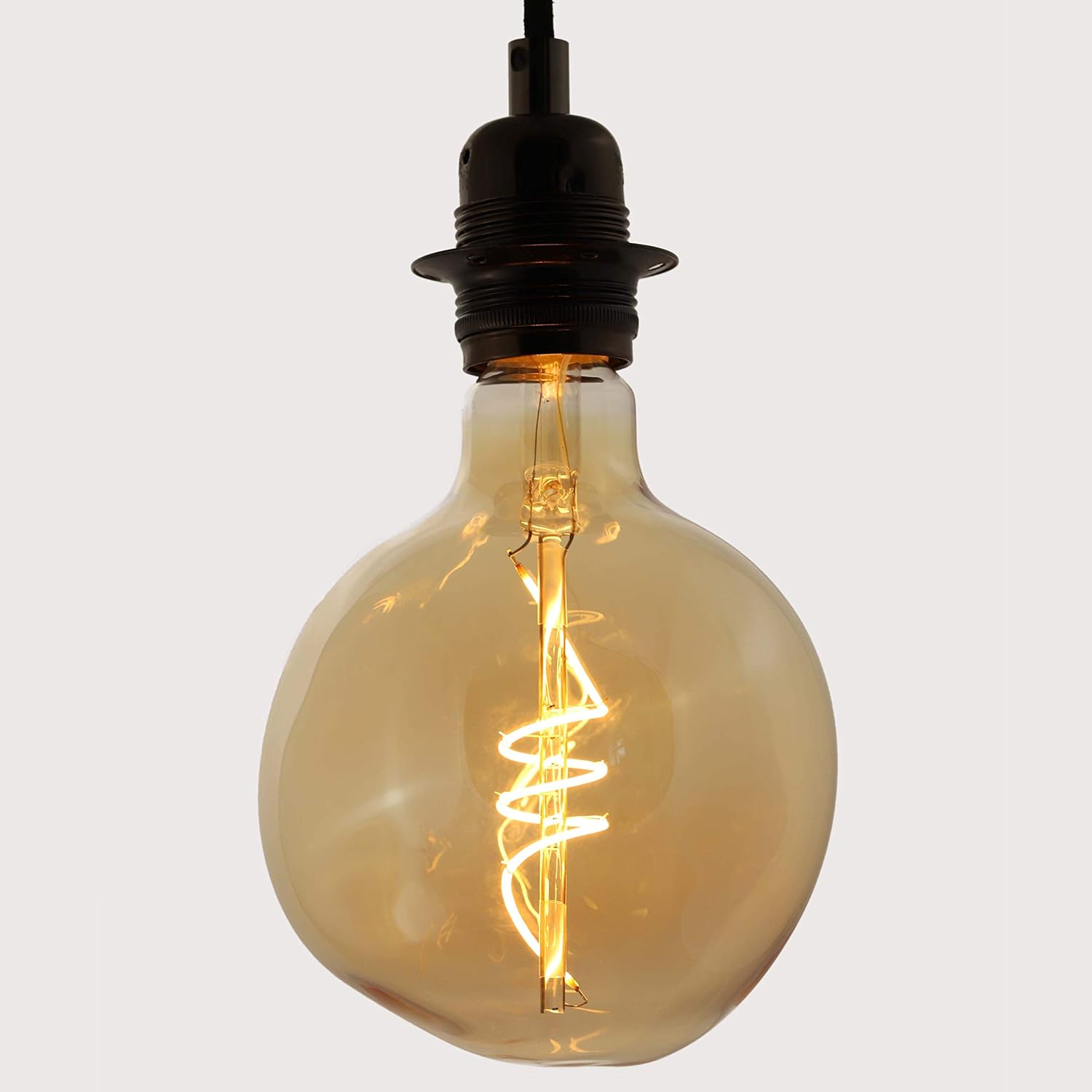 LED E27 Dimmable Edison Screw Filament Retro Melt Light Bulb with Sculpture Art Shaped Smoked Glass, 2200K, 4W (Equivalent to 40W) - Image 5