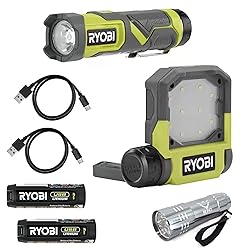 LED USB Lithium Flashlight Bundle with Ryobi