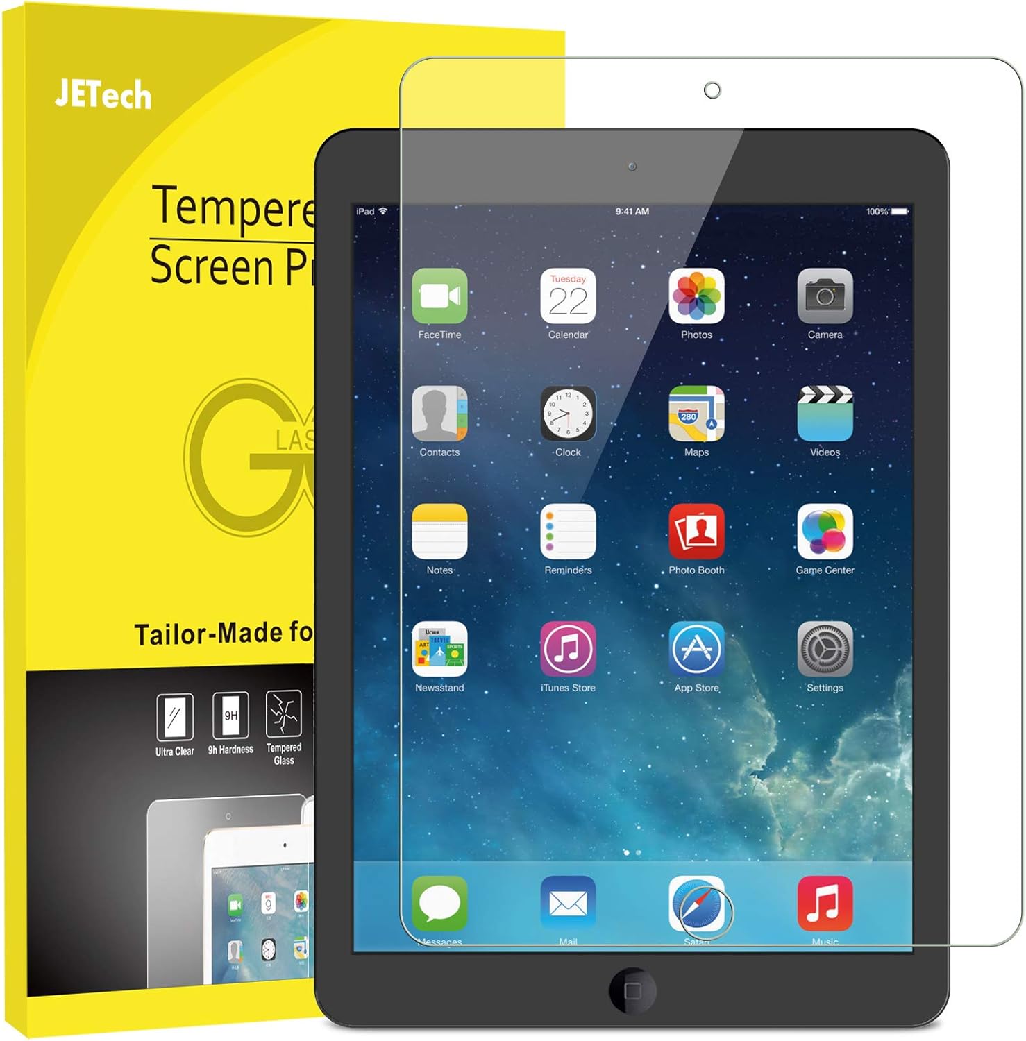 JETech Screen Protector for iPad (9.7-Inch, 2018/2017 Model, 6th/5th Generation), iPad Air 1, iPad Air 2, iPad Pro 9.7-Inch, Tempered Glass Film: Computers & Accessories