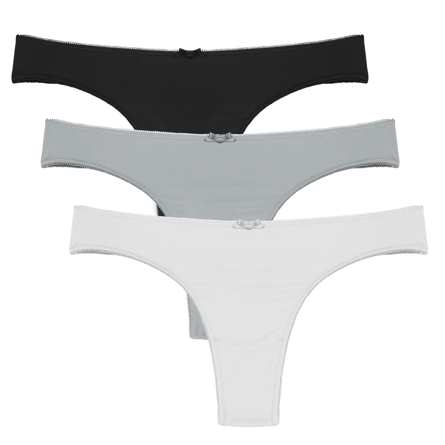 Ekouaer Women's Thong Panties Low Rise Underwear Assorted