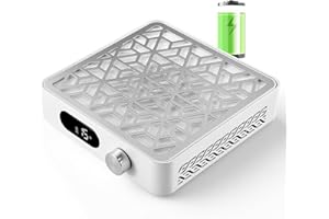 Makartt Rechargeable Nail Dust Collector - 4500 RPM Nail Extractor with Powerful Suction, Reusable Filter, LCD Screen, Adjust