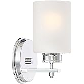 Kira Home Phoebe 8" Modern Wall Sconce/Vanity Light + Frosted Seeded Glass Shade, Chrome Finish