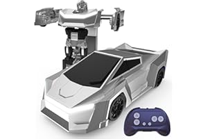 JOI MEW Cyber Transforming RC Car, Remote Control 2-in-1 Robot Truck with 2.4GHz, One-Button Deformation 360° Stunts & LED Li
