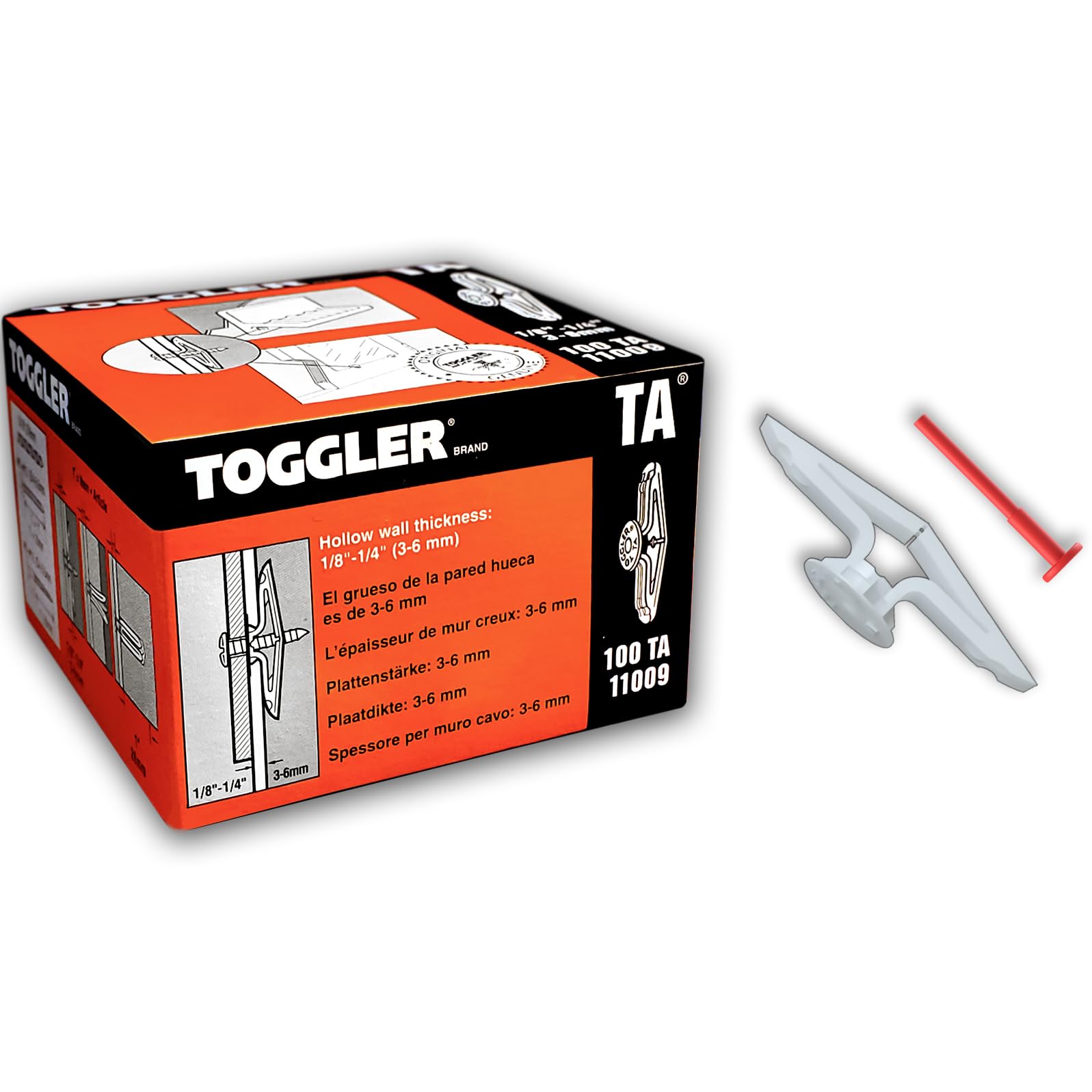 TOGGLER Ta 3 – 6 mm/Pack of 100 Hollow Wall Anchor 104460846