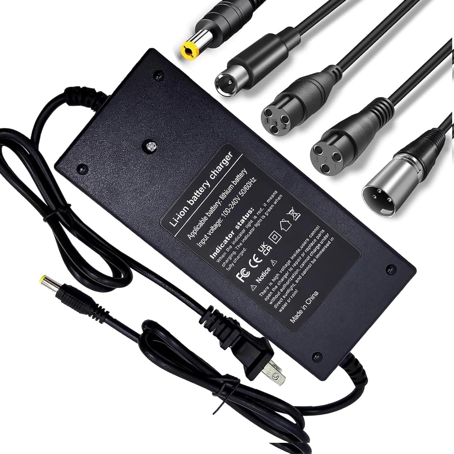 Photo 1 of (5 Plugs) 29.4V 2A Fast Battery Charger Universal for 24V 25.2V 25.9V Lithium Battery Electric Scooter Replacement Charger - 5 in1 Plugs