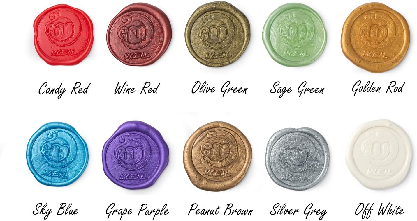 Mceal Sealing Wax Stick with Wick Flower De Luce of France Retro 10 Pieces Pack(Peanut Brown) - Image 5