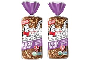 generic Dave's Killer Bread USDA Organic Raisin Roof Loaves - 18oz, Non-GMO, NO High Fructose Corn Syrup, No Artificial Flavors ((2-Pack - 15 Serving Per Bag)