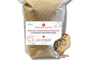 Ma Poule Express – Proudly Canadian – Chickens Grower Feed – 10 lbs (4.54 kg) | Balanced Feed for Growing Pullets | High Prot