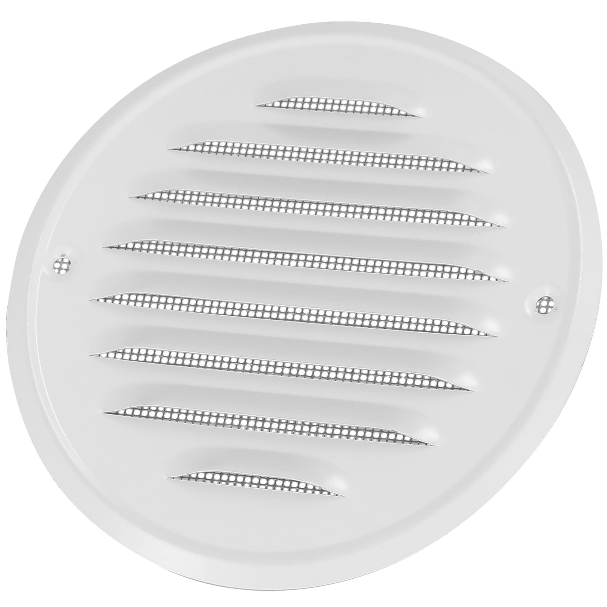 KOTARBAU® Ventilation Grille 130 mm Zinc Sheet Round Exhaust Air Grille White Screws Insect Screen Ventilation Grille Ventilation Grille Lamellar Grille