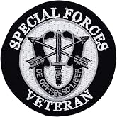 United States Army Special Forces Veteran Patch De Oppresso Liber, with Iron-On Adhesive
