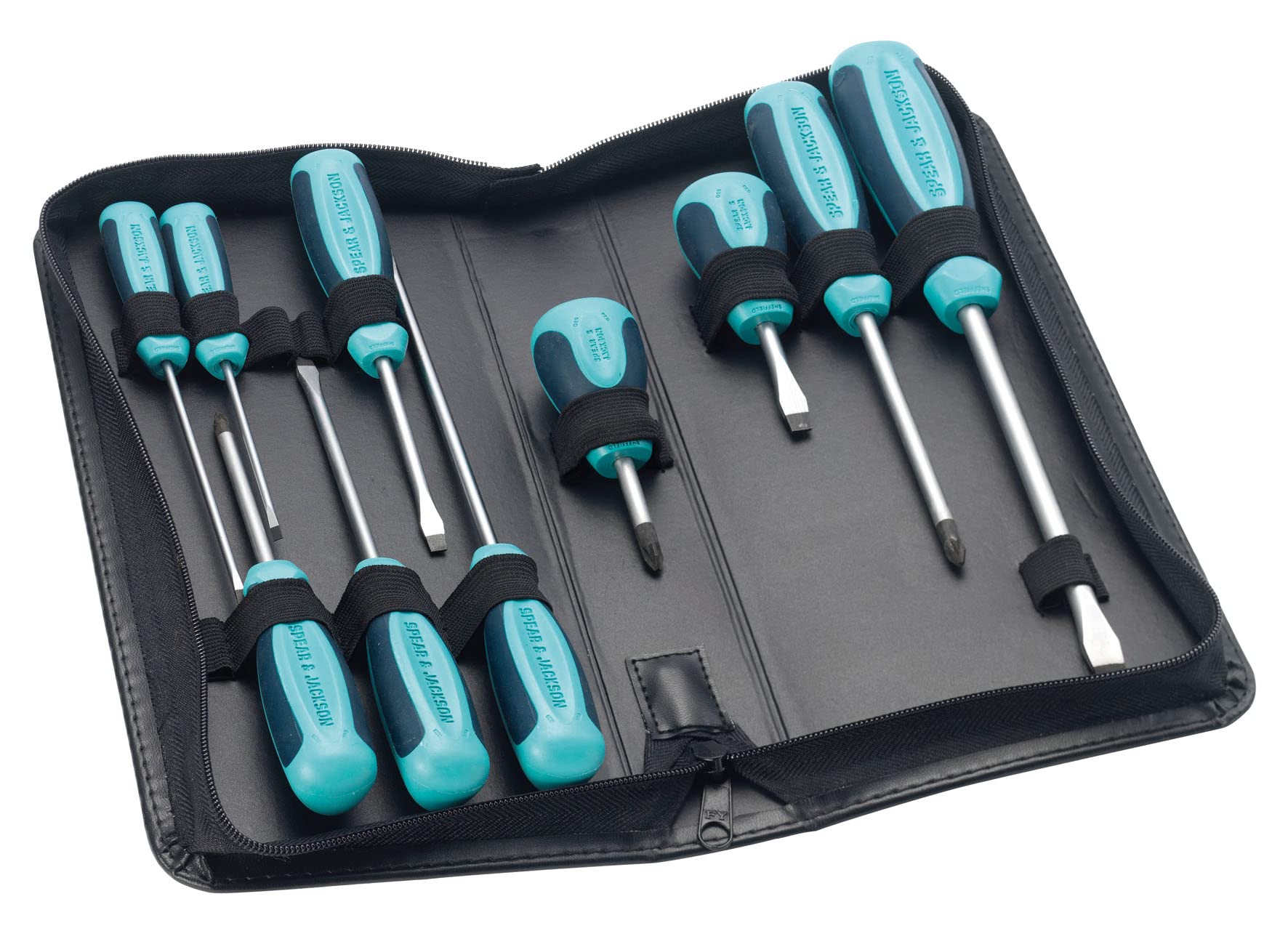 Spear & Jackson SD10SET Soft Feel Screwdriver Set, Blue, Set of 10 Piece