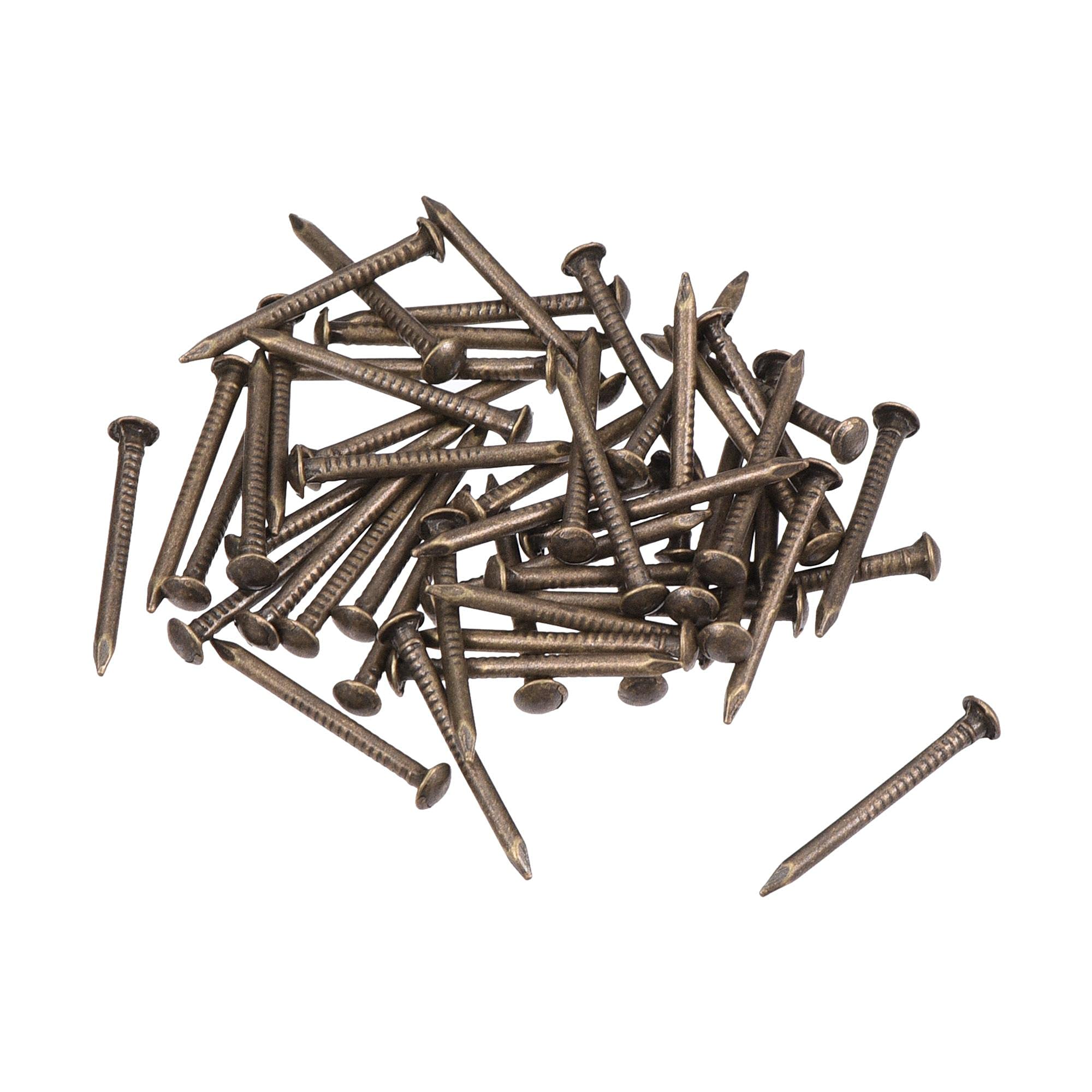 sourcing map Small Tiny Brass Nails 1.2x15mm for DIY Wooden Hardware Accessories 50pcs