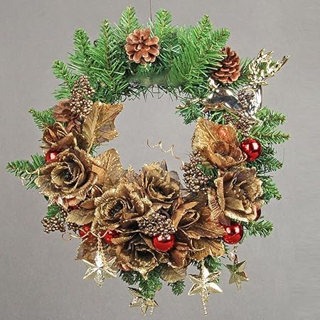Immagini Natalizie Bellissime.Hnhx Decorazioni Natalizie Bellissime 36cm Bronzo Anello Di Natale Ghirlanda Set Elegante Decorazione Regalo Di Natale Abbellimento Festa Di Compleanno Amazon It Casa E Cucina