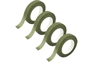 Pyrisuu 4 Rolls Floral Tapes Moss Green, 1/2" inch Wide Flower Tape for Wedding Bouquet Stem Wrapping, Flower Arrangement, Florist Floral Crafts and DIY Supply (30 Yard/Roll)