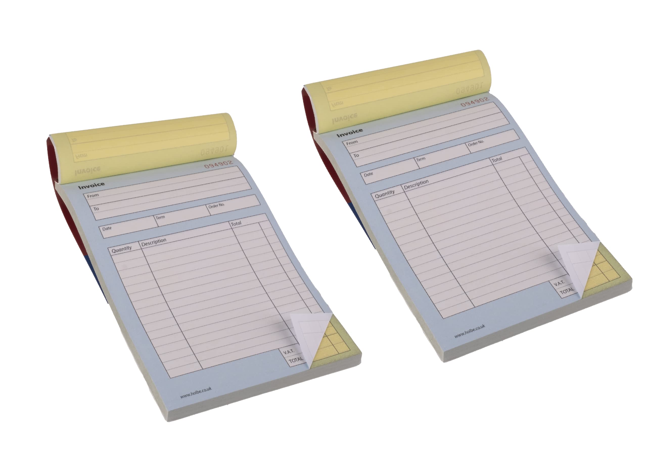 HOLBÉ 2 Pack of 50 duplicates,100 Pages Invoice Book A5 Size, Self Numbered/Easy to Tear/Waterproof Hard Cover/Spare seperator