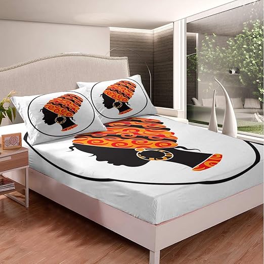 Africa Bedding Set African Fitted Sheet Set Woman Girls