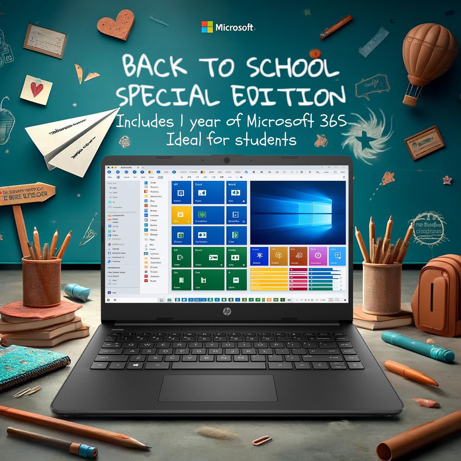 HP 14 Ultrabook • Back to School Limited Edition w/Microsoft 365 • Intel 4-Core CPU • 32GB RAM • 1.6TB Storage (128GB OnBoard w/ 512GB Portable Drive + 1TB OneDrive) • Black • Win 11