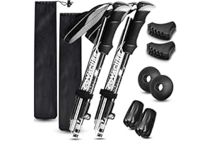 Covacure Trekking Poles Collapsible Hiking Poles - Aluminum Alloy 7075 Trekking Sticks with Quick Lock System, Telescopic, Collapsible, Ultralight for Hiking, Camping