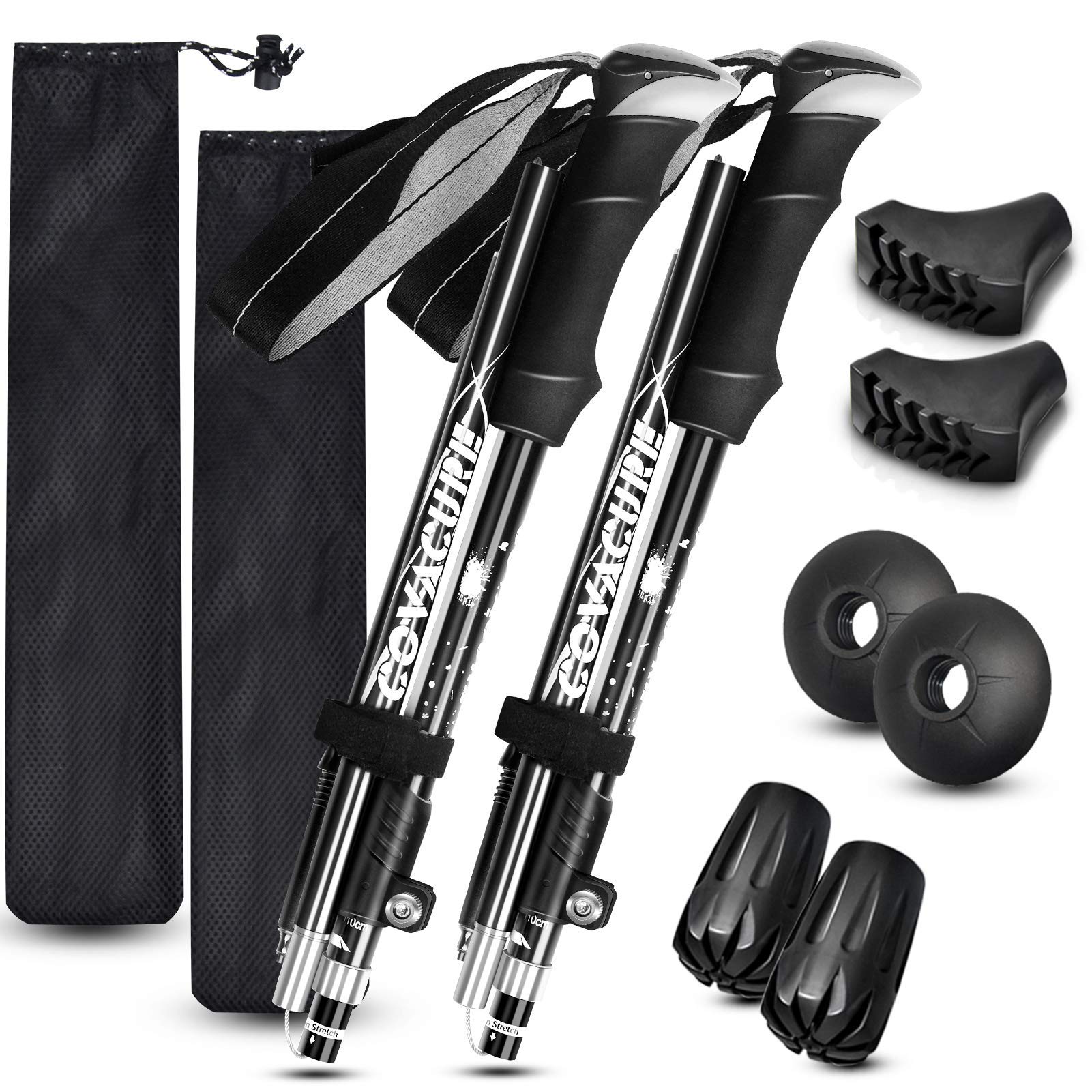Photo 1 of Covacure Trekking Poles Collapsible Hiking Poles - Aluminum Alloy 7075 Trekking Sticks with Quick Lock System, Telescopic, Collapsible, Ultralight for Hiking, Camping