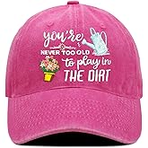 Didirlao Gardening Hat for Gardening Gifts for Women Adjustable Embroidered Baseball Cap for Gardeners Women or Wife Mom