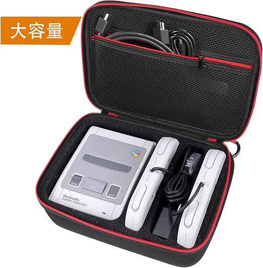 Amazon Bioticc ニンテンドークラシックミニ 手提げなデザイン 2017 Classic Mini Super Famicom Sfc用 収納ケース 軽量 スーパーファミコンケース ミニ 収納箱 持ち運び便利 対応バッグ ブラック 本体 周辺機器