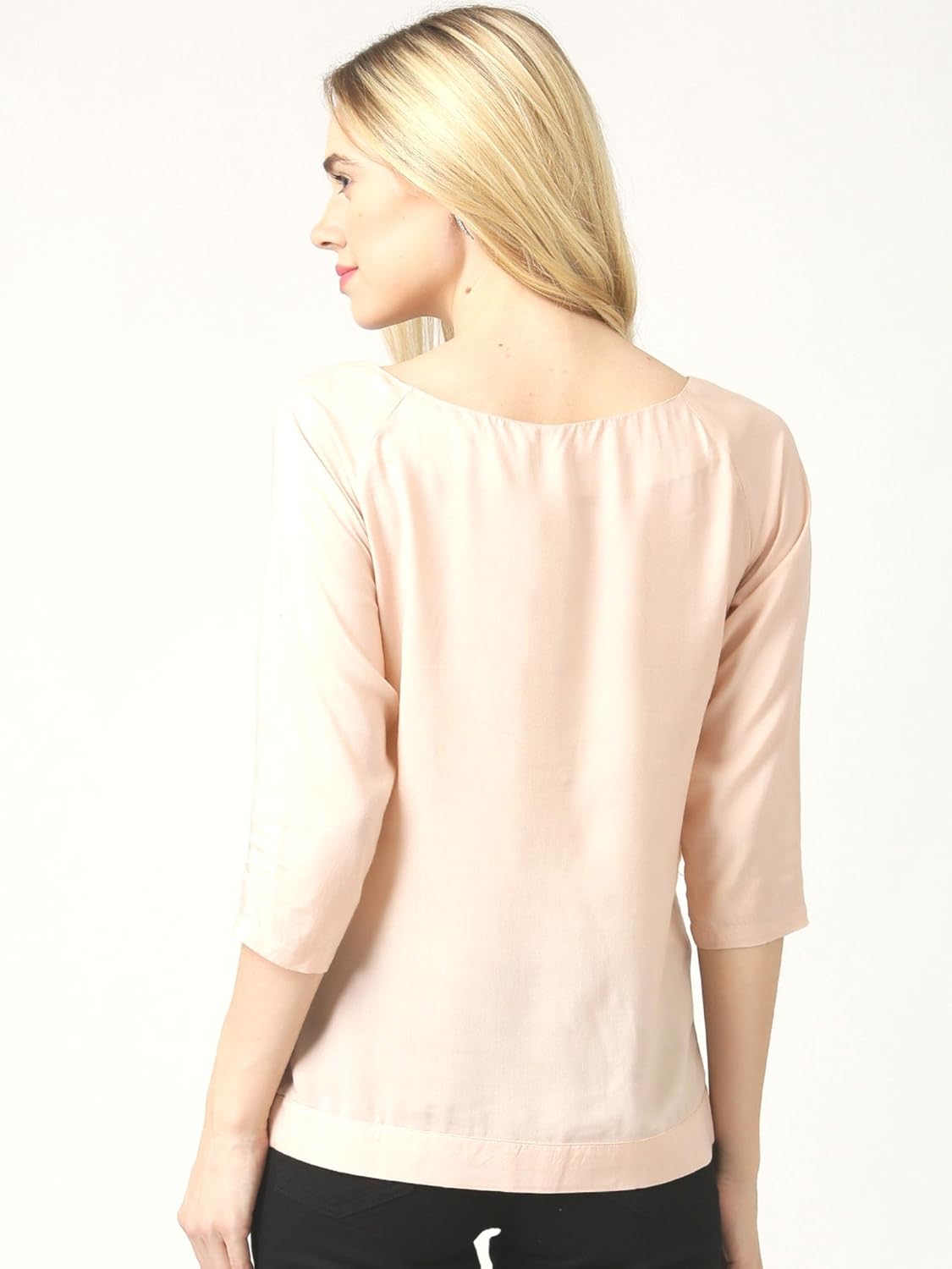 marie claire peach-coloured tuck detail top (mc10064)