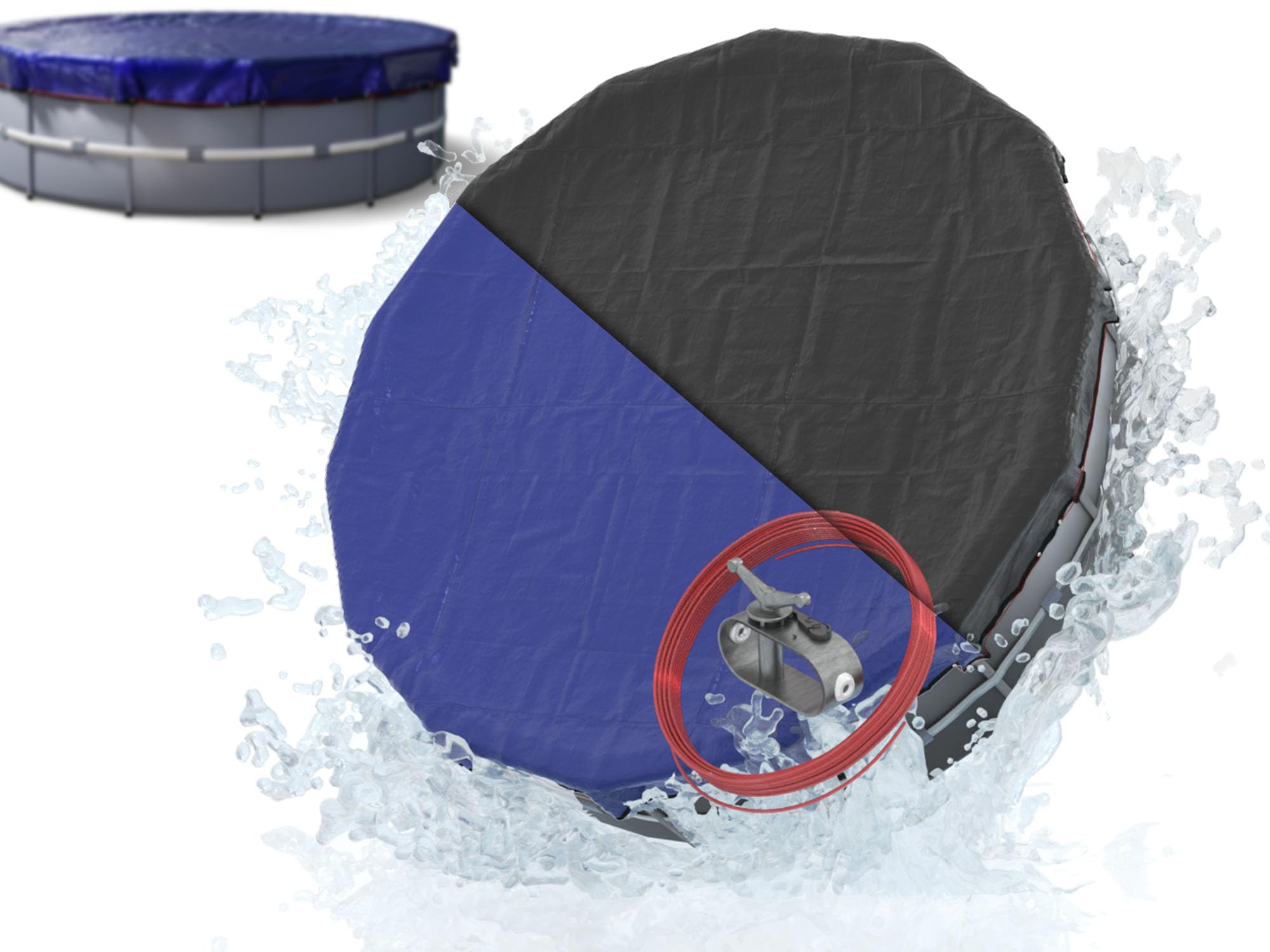 Photo 1 of ***VERY USED*** 24 Ft Round Winter Pool Cover with Strong-Hold System | Triple-Layer 24 Foot Round Pool Cover for Winter & Summer | 2-in-1 24ft Pool Covers for Above Ground Pools | Cold & UV Resistant Poolcover