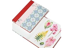 Arrtx Watercolor Sketchbook, 100% Cotton, (140lb/300gsm) Art Supplies Watercolor Paper Journal, Hot Press 24 Sheets, 48 Pages